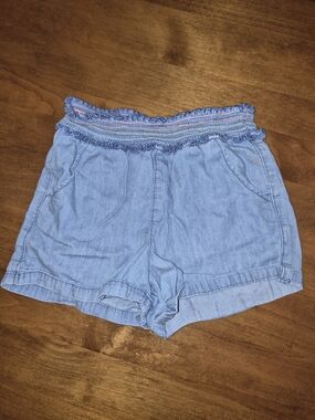 Garanimals Light Blue High-Waist Smocked Denim Cotton Shorts 5T